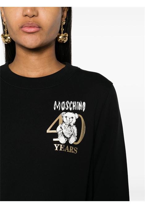 Black Teddy-Bear-print cropped sweatshirt - women MOSCHINO | V170704281555