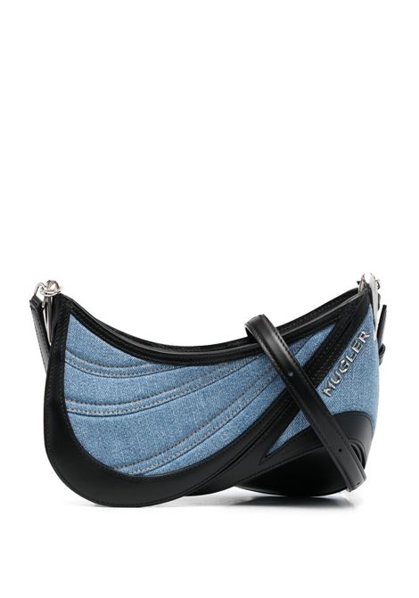 Blue and black small Spiral Curve 01 denim bag - women 