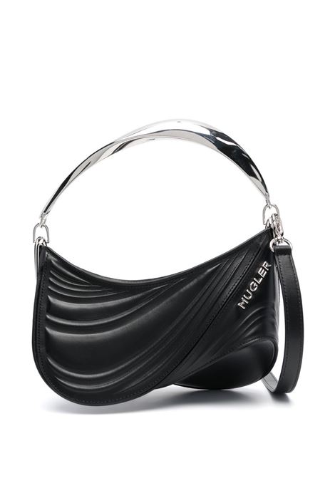 Black spiral curve tote bag - women 