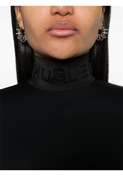 Black roll-neck fitted bodysuit - women MUGLER | 24P1BO0212842B1919