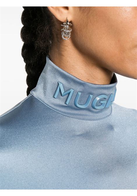 Blue roll-neck fitted bodysuit - women MUGLER | 24P1BO0212850B680