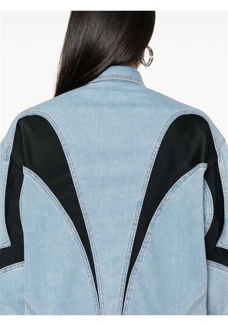 Blue panelled denim jacket Mugler - women MUGLER | 24P6TO0627246B0599