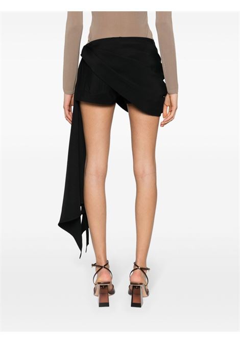 Black scarf-detail mini shorts Mugler - women MUGLER | 24S1PA04231821999