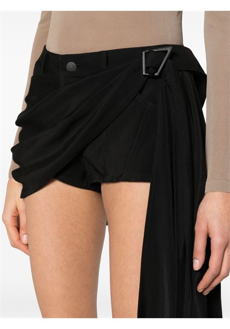 Black scarf-detail mini shorts Mugler - women MUGLER | 24S1PA04231821999