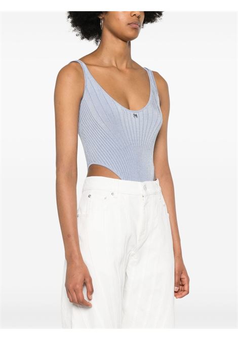 Silver blue knitted tank bodysuit Mugler - women  MUGLER | 24S2BO023511116080