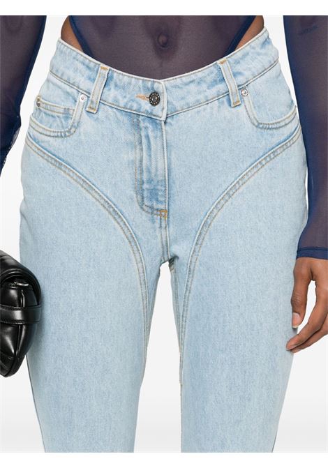 Blue seam-detailed flared jeans Mugler - women MUGLER | 24S6PA03982472905