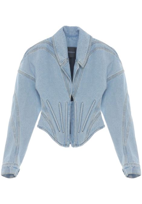Light blue corset-style denim jacket Mugler - women MUGLER | 24S6VE03862112905