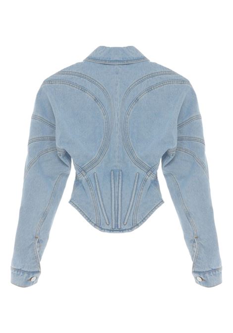Light blue corset-style denim jacket Mugler - women MUGLER | 24S6VE03862112905