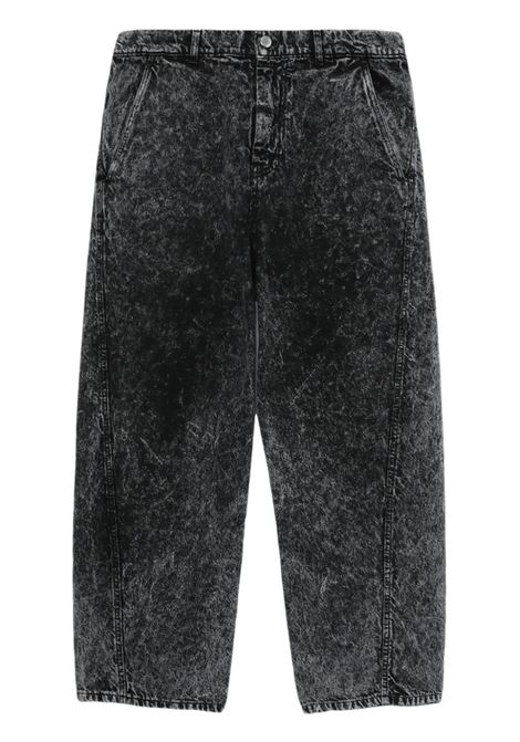 Black acid-wash straight-leg jeans - men OAMC | Jeans | 24E28OAU67TCOT00898001