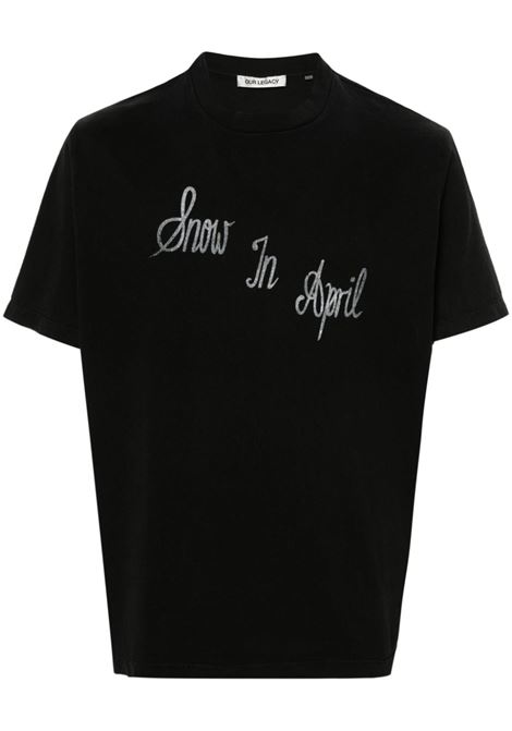 Black Ronja-print T-shirt - men OUR LEGACY | T-shirt | M2246BTBLK