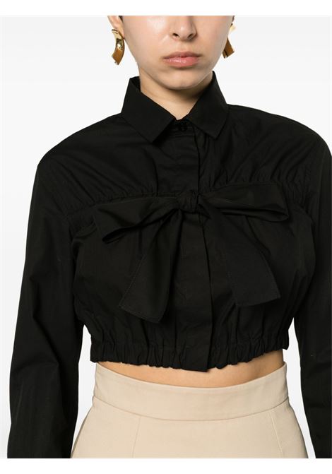 Black tie-fastening cropped shirt ? women  PATOU | BL0290017999B