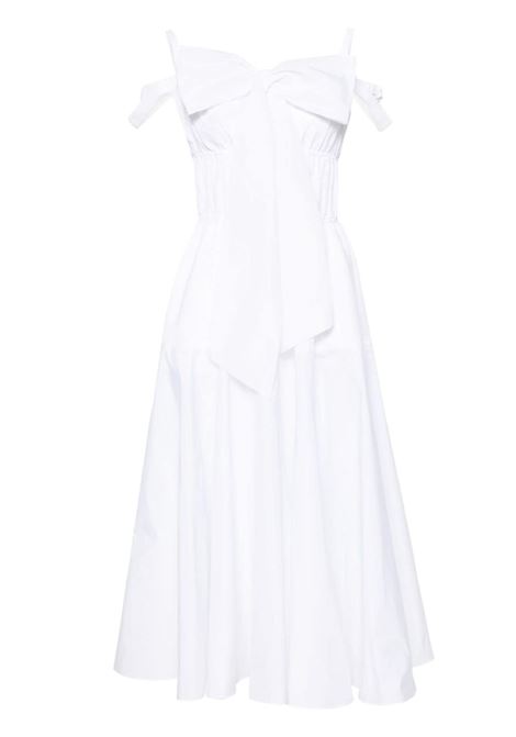 White bow-detail flared midi dress - women PATOU | DR1330011001W