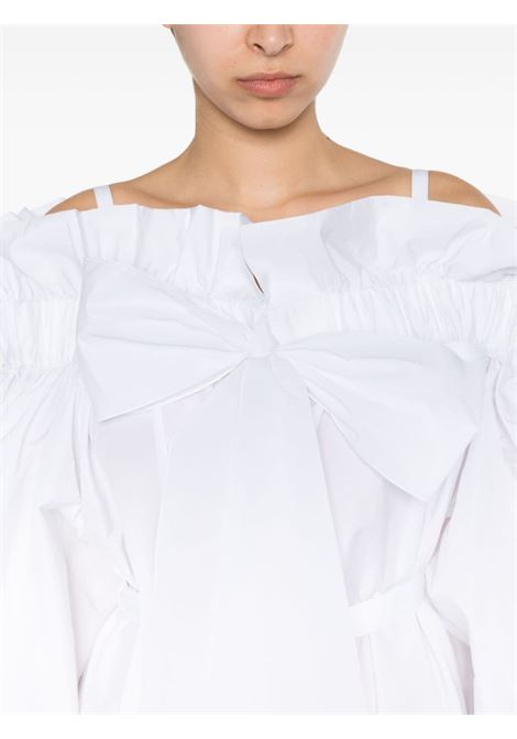 White ruffled detailing belted mini dress ? women  PATOU | DR1430011001W