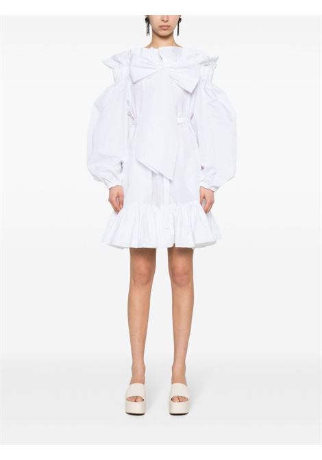 White ruffled detailing belted mini dress ? women  PATOU | DR1430011001W