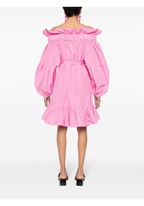 Pink ruffled detailing belted mini dress ? women  PATOU | DR1430011455P