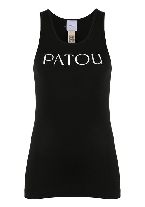 Black scoop neck logo tank top - women PATOU | JE0159994999B