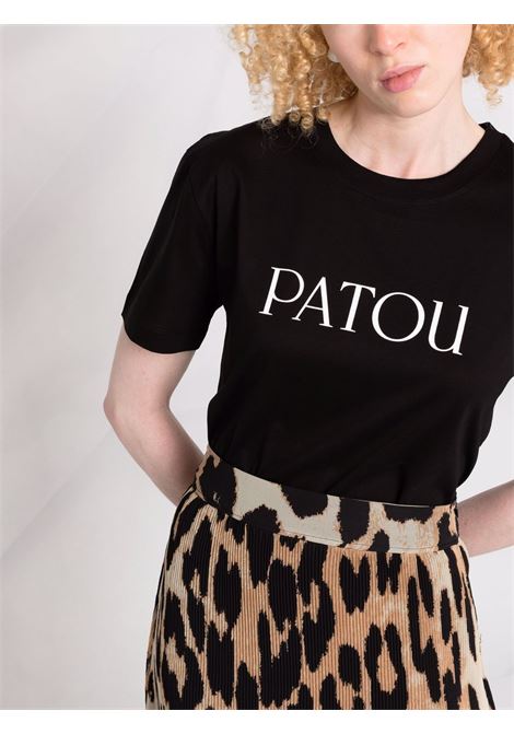 T-shirt con stampa logo in nero - donna PATOU | JE0299999999B