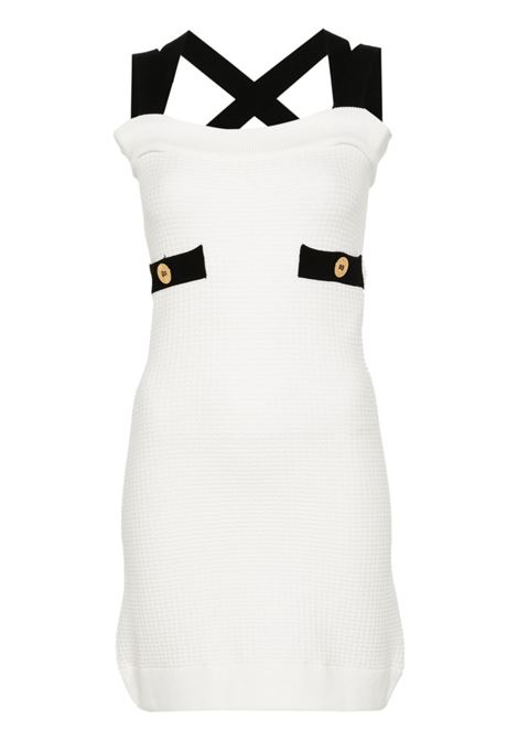 White 3D-knit sleeveless dress ? women