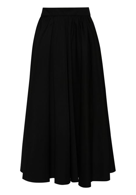 Black flared maxi skirt - women