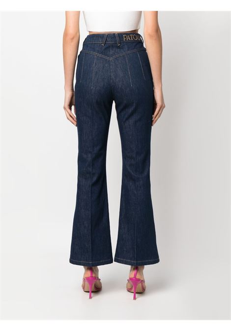 Blue logo-embroidered jeans - women PATOU | TR0300008602D
