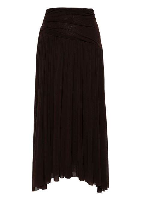 Brown draped-detail skirt ? women  PHILOSOPHY DI LORENZO SERAFINI | A011121180102