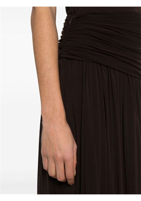 Brown draped-detail skirt ? women  PHILOSOPHY DI LORENZO SERAFINI | A011121180102