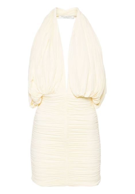 Ivory draped-design dress - women PHILOSOPHY DI LORENZO SERAFINI | A041521230004