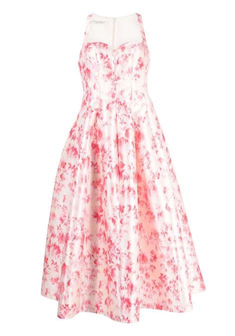 Pink floral-print midi dress - women PHILOSOPHY DI LORENZO SERAFINI | A046507351006
