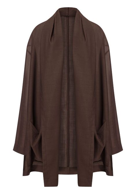 Brown semi-sheer coat - women