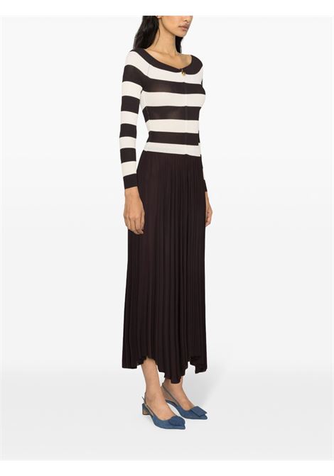 White and brown detachable-charm striped jumper - women PHILOSOPHY DI LORENZO SERAFINI | A090121001002