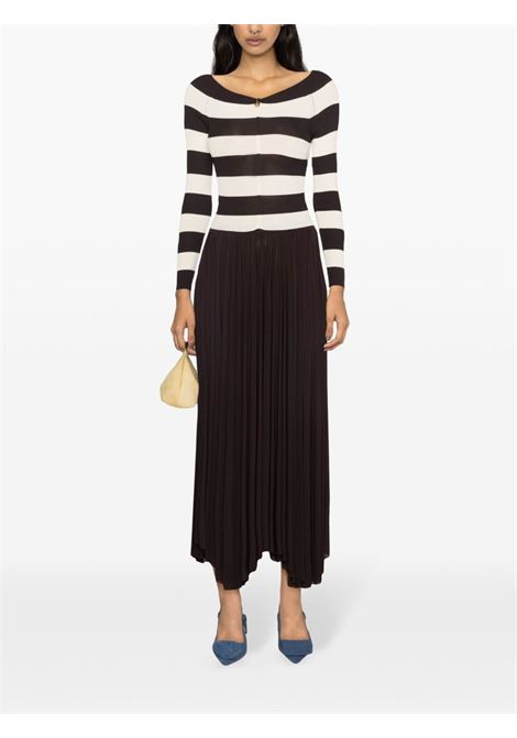 White and brown detachable-charm striped jumper - women PHILOSOPHY DI LORENZO SERAFINI | A090121001002