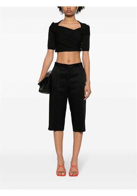 Black off-shoulder crop top - women PHILOSOPHY DI LORENZO SERAFINI | A090621010555