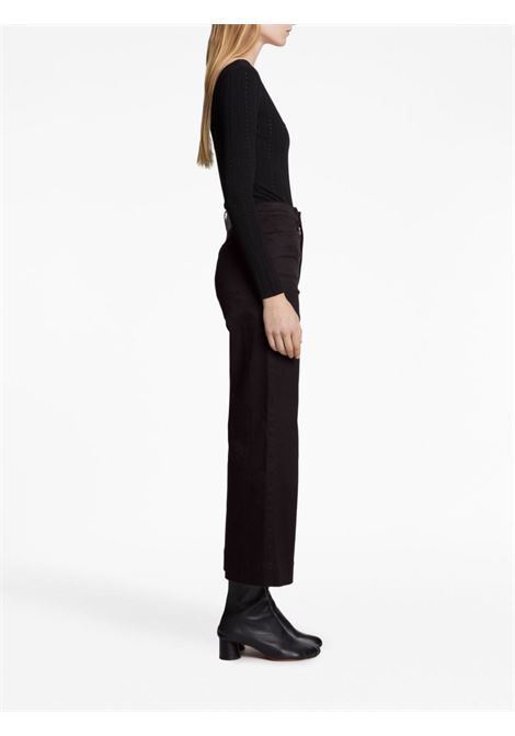 Black high-waisted cropped trousers - women PROENZA SCHOULER WHITE LABEL | WL2326166001
