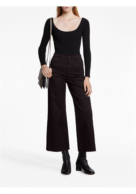 Black high-waisted cropped trousers - women PROENZA SCHOULER WHITE LABEL | WL2326166001