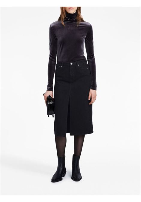 Black Sloan washed-denim mid skirt - women PROENZA SCHOULER WHITE LABEL | WL2345141001