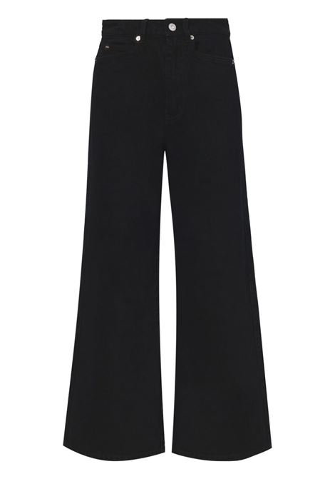 Black logo-patch cropped jeans - women PROENZA SCHOULER WHITE LABEL | WL2346185001