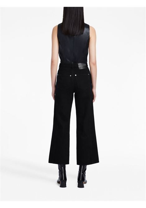 Black logo-patch cropped jeans - women PROENZA SCHOULER WHITE LABEL | WL2346185001