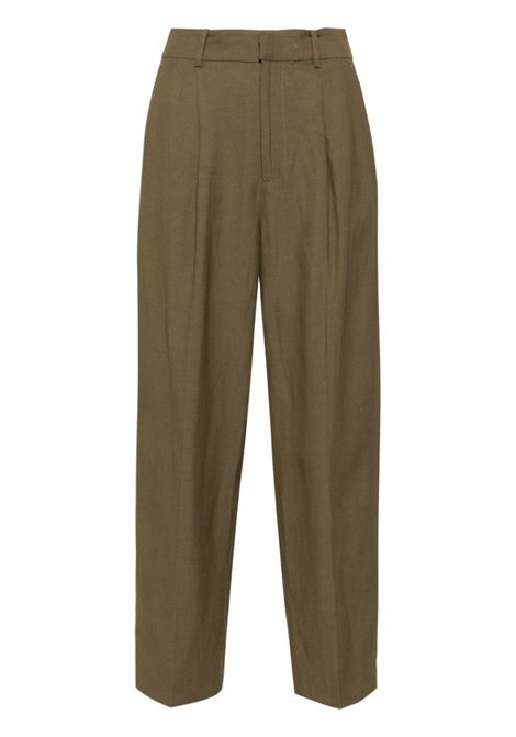 Green pleated tapered trousers - women PT01 | CDVSDAZ00STDFT350085