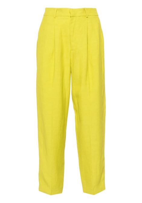 Yellow pleated tapered trousers - women PT01 | CDVSDAZ00STDFT350845