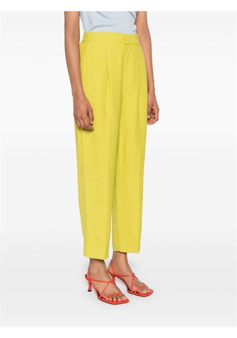 Yellow pleated tapered trousers - women PT01 | CDVSDAZ00STDFT350845