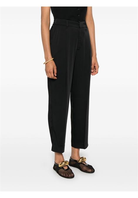 Black elasticated-waistband cropped trousers - women PT01 | CDVSDAZ00STDSP080990