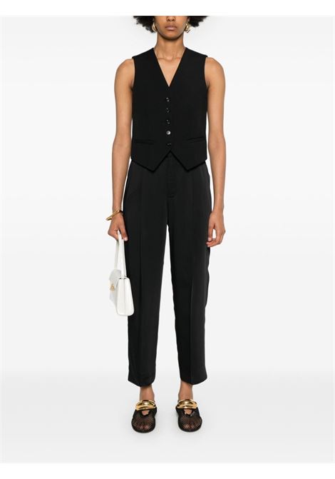 Black elasticated-waistband cropped trousers - women PT01 | CDVSDAZ00STDSP080990
