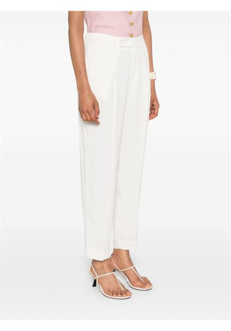 White pleated cropped trousers - women PT01 | CDVSSRZ00STDSP080010