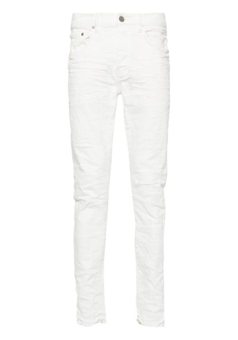 Jeans skinny P001 a vita bassa in bianco - uomo PURPLE | P001JMWH224