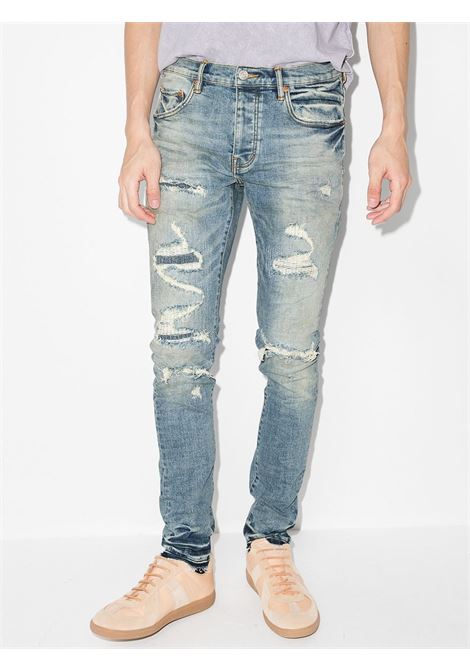 Jeans skinny con effetto vissuto P001 Vintage in blu - uomo PURPLE | P001LIVI122