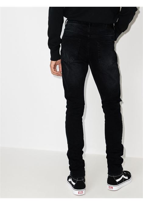 Jeans slim effetto vissuto P002 in nero - uomo PURPLE | P002BLR