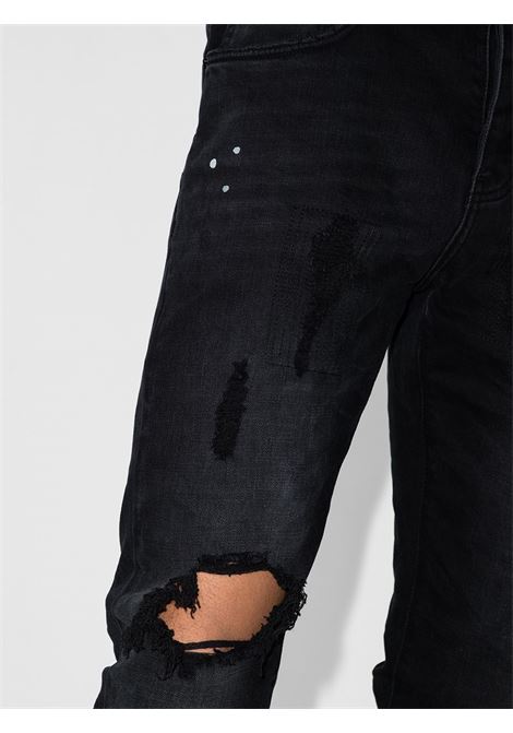 Jeans slim effetto vissuto P002 in nero - uomo PURPLE | P002BLR