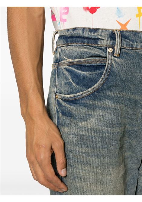 Jeans a gamba ampia con cavallo basso in blu - uomo PURPLE | P018VDLI124