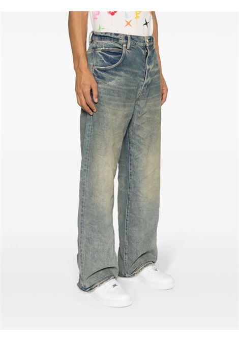 Jeans a gamba ampia con cavallo basso in blu - uomo PURPLE | P018VDLI124