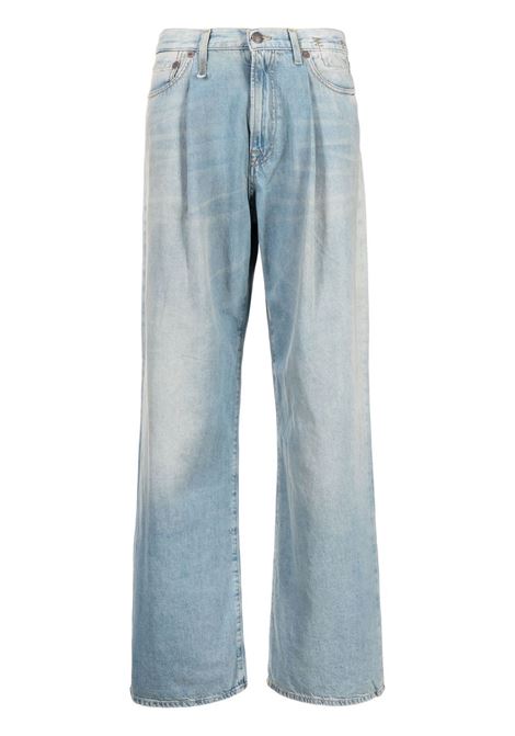 Pantaloni a gamba ampia Damon con pieghe in blu - donna R13 | R13W3147897A